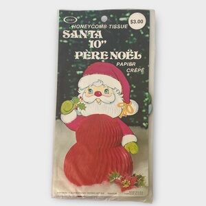 Vintage Honeycomb Santa New in Package